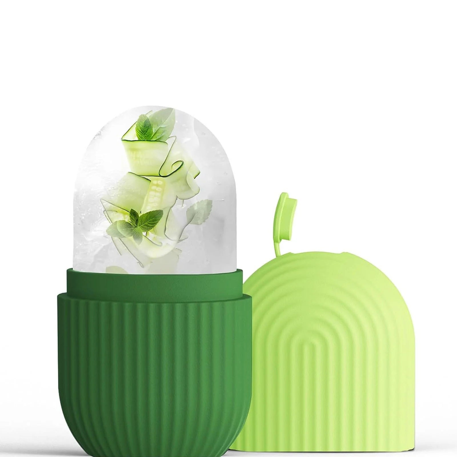 Ice Roller for Face and Eye, Upgrated Ice Face Roller Puffiness Relief Ice Roller Skin Care Tools, Ice Facial Cube, Gua Sha Face Massage, Silicone Ice Mold for Face Beauty(Green)